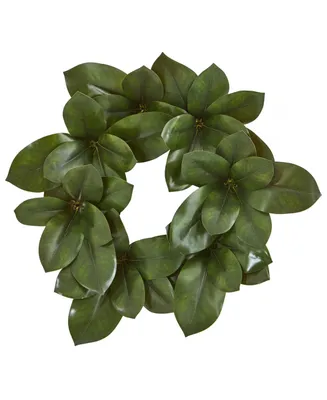 Nearly Natural 22" Magnolia Leaf Artificial Wreath