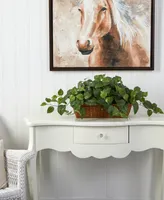 Nearly Natural Pothos Artificial Plant in Ledge Basket