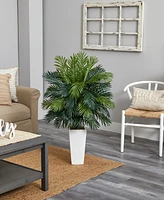 Nearly Natural 45" Areca Palm Artificial Plant in White Tower Planter