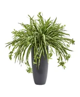 Nearly Natural 33" Spider Artificial Plant in Cylinder Planter