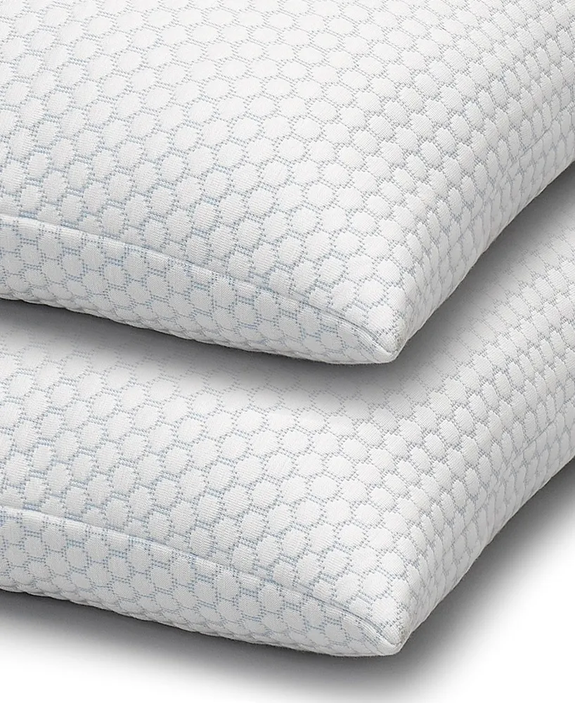 Ella Jayne Cool N' Comfort Medium Density Gel Fiber Pillow with CoolMax Technology, Queen, Set of 2