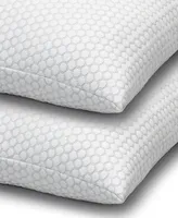 Ella Jayne Cool N' Comfort Medium Density Gel Fiber Pillow with CoolMax Technology, Queen, Set of 2