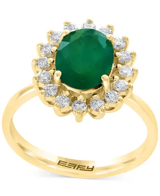 Effy Sapphire (1-7/8 ct. t.w.) & Diamond (3/8 Halo Ring 14k Gold (Also available Emerald)