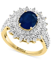 Effy Ruby (1-7/8 ct. t.w.) & Diamond (1/4 ct. t.w.) Halo Statement Ring in 14k Two-Tone Gold (Also in Sapphire)