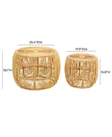 Tov Furniture Azrina Rattan Nesting Tables, Set of 2