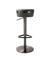 Tov Furniture Astro Woven Leather Adjustable Stool