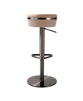 Tov Furniture Astro Woven Leather Adjustable Stool