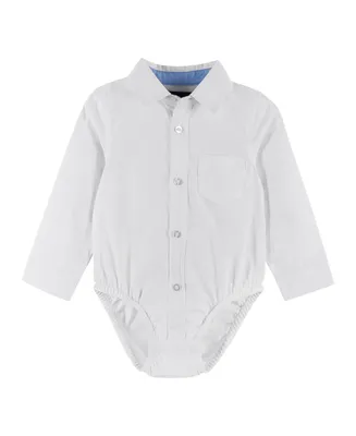Andy & Evan Baby Boys White Poplin Button-down Shirt