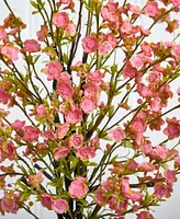 Nearly Natural Cherry Blossom Artificial Arrangement in Glass Vase