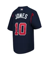 Youth Boys and Girls Mitchell & Ness Chipper Jones Navy Atlanta Braves Cooperstown Collection Mesh Batting Practice Jersey