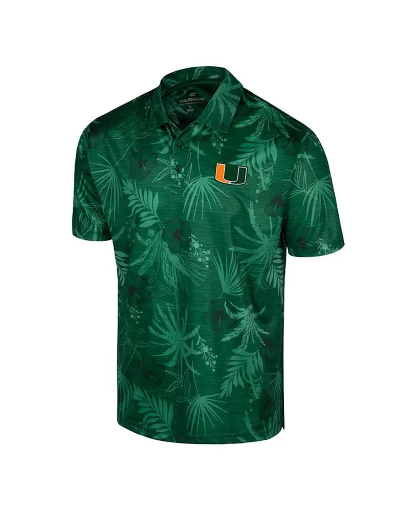 Men's Colosseum Green Miami Hurricanes Big and Tall Palms Polo Shirt