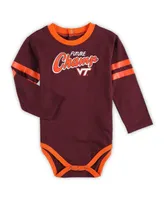 Infant Boys and Girls Boys and Girls Maroon, Orange Virginia Tech Hokies Little Kicker Long Sleeve Bodysuit and Sweatpants Set