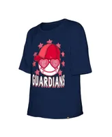 Big Girls New Era Navy Cleveland Guardians Team Half Sleeve T-shirt