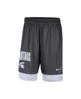 Men's Nike Charcoal, White Michigan State Spartans Fast Break Shorts