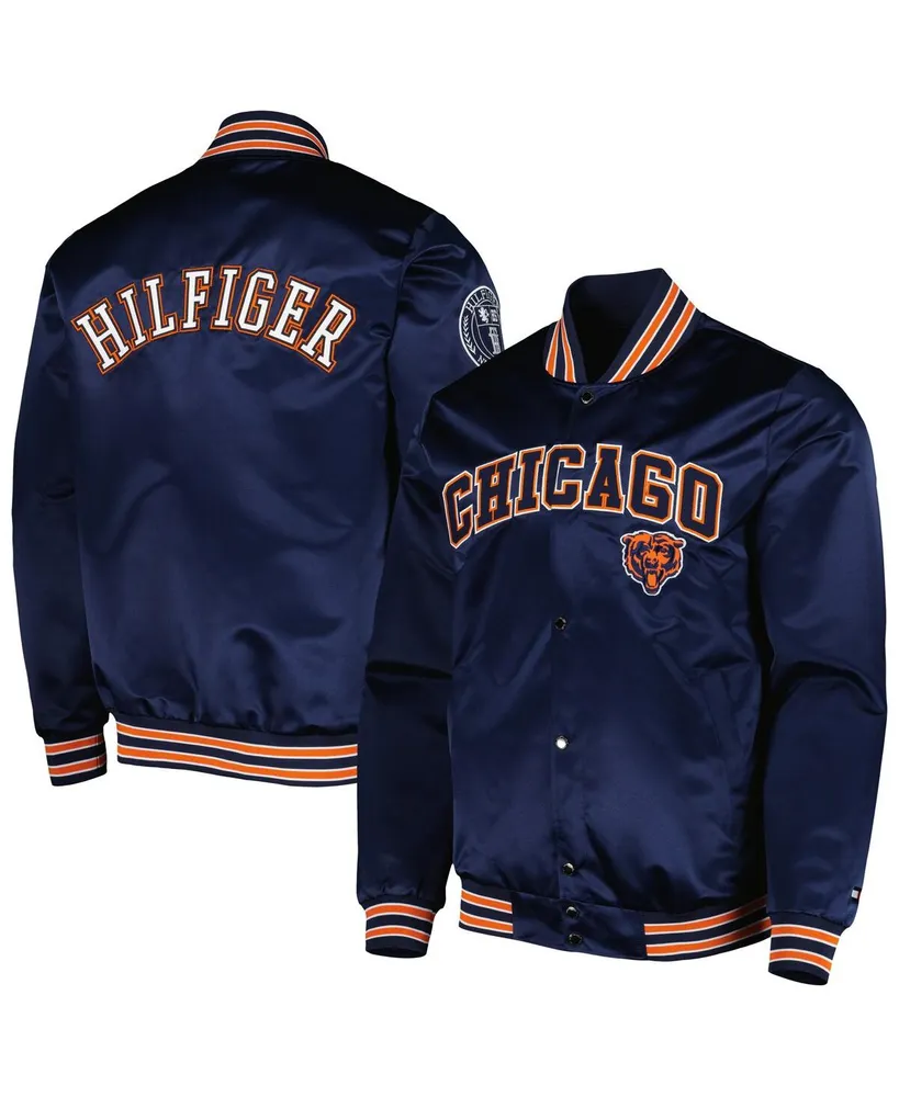 Tommy Hilfiger Men's Navy Chicago Bears Quarter-Zip Pullover