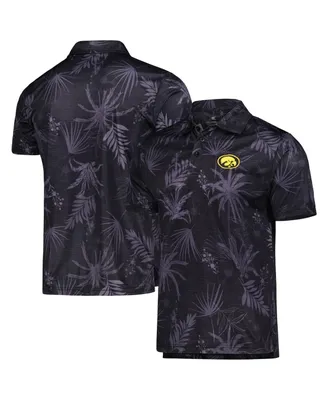 Men's Colosseum Black Iowa Hawkeyes Palms Team Polo Shirt