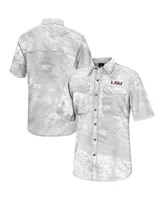 Men's Colosseum White Lsu Tigers Realtree Aspect Charter Full-Button Fishing Shirt