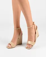 Journee Collection Women's Konna Ankle Strap Wedge Sandals