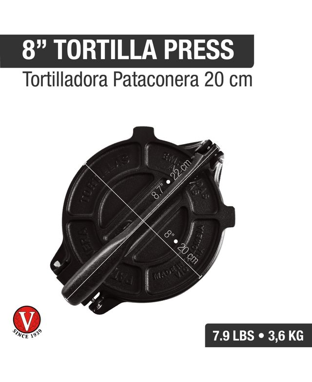 Victoria 8" Cast Iron Tortilla Press & Pataconera