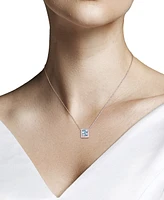 Blue Topaz (1-5/8 ct. t.w.) & White Topaz (1/2 ct. t.w.) 17" Pendant Necklace in 10k White Gold