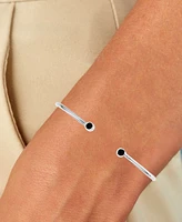 Black Spinel Cuff Bracelet in Sterling Silver