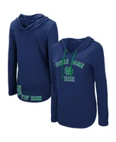 Women's Colosseum Navy Notre Dame Fighting Irish My Lover Long Sleeve Hoodie T-shirt