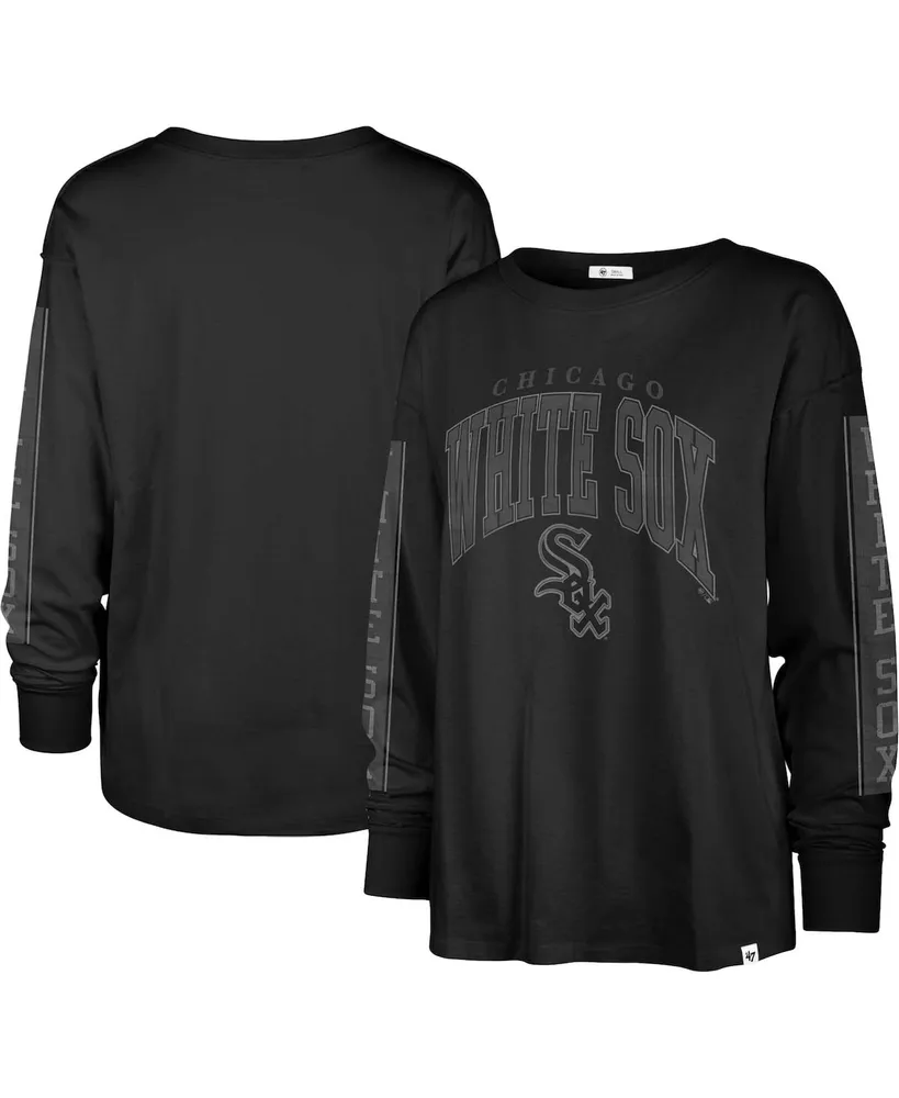 Women's '47 Brand Black Chicago White Sox Statement Long Sleeve T-shirt