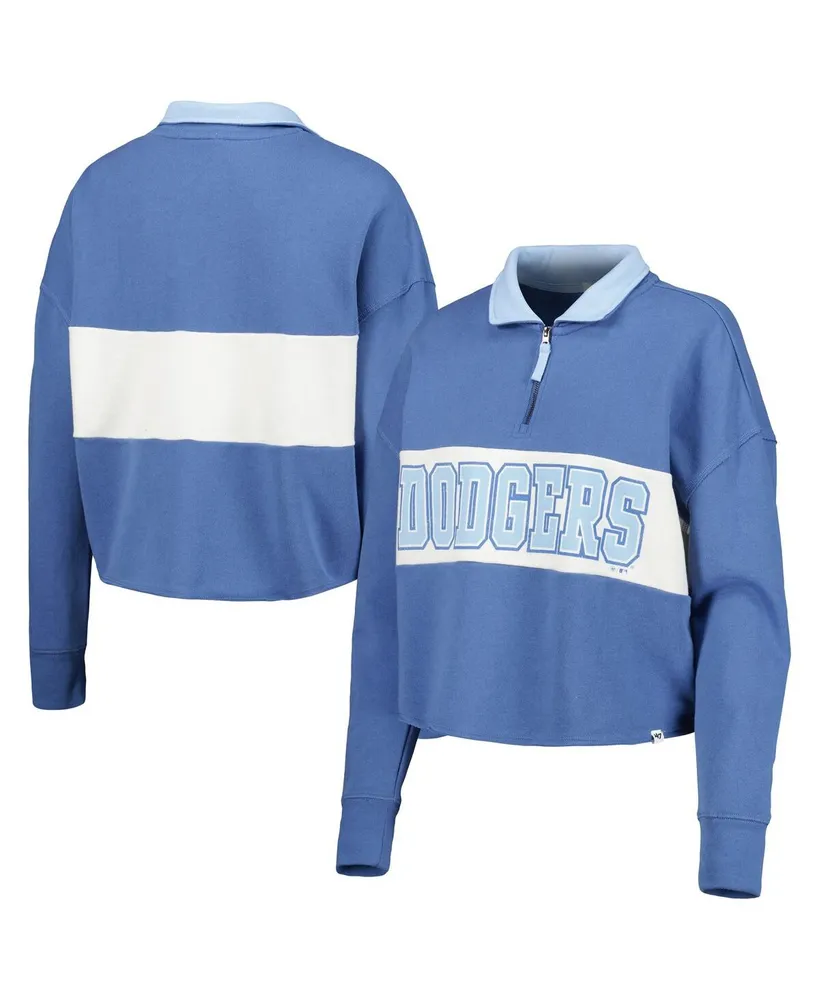 Women's '47 Brand Royal Los Angeles Dodgers Remi Quarter-Zip Cropped Top