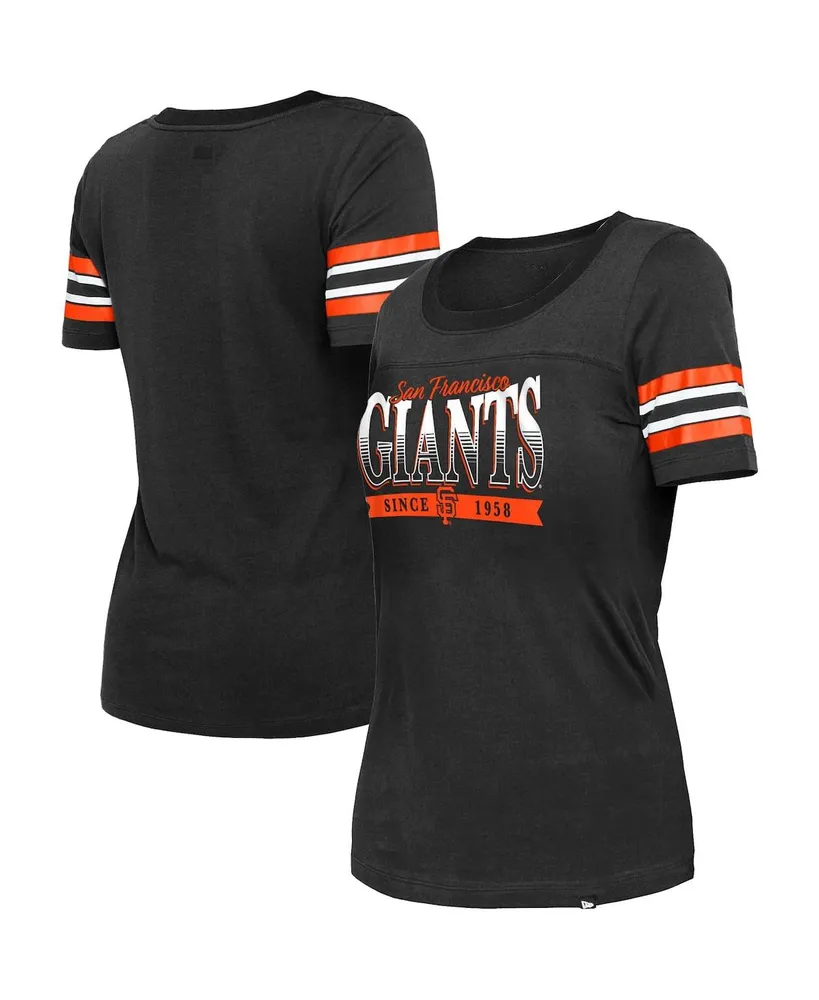 Women's New Era Black San Francisco Giants Tie-Dye Cropped Long Sleeve T-Shirt Size: Small