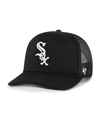 Men's '47 Brand Black Chicago White Sox Foamo Trucker Snapback Hat
