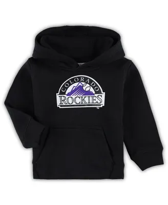 Toddler Boys and Girls Black Colorado Rockies Team Primary Logo Fleece Pullover Hoodie