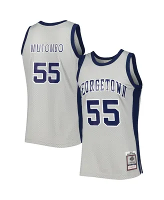 Men's Mitchell & Ness Dikembe Mutombo Gray Georgetown Hoyas Swingman Jersey