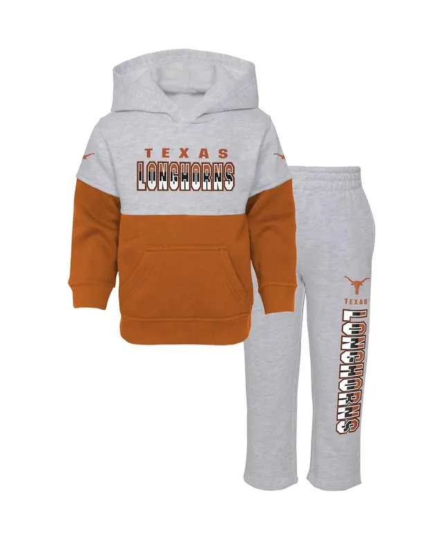 Girls Infant Gray/Black Texas Longhorns Heart To Heart Pullover Hoodie and Leggings  Set