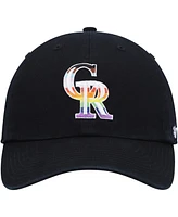 Men's '47 Brand Black Colorado Rockies Team Pride Clean Up Adjustable Hat