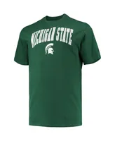 Men's Champion Green Michigan State Spartans Big and Tall Arch Over Wordmark T-shirt