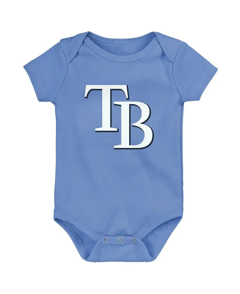 Infant Boys and Girls Light Blue, White, Heather Gray Tampa Bay Rays Biggest Little Fan 3-Pack Bodysuit Set