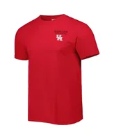 Men's Red Houston Cougars Landscape Shield T-shirt