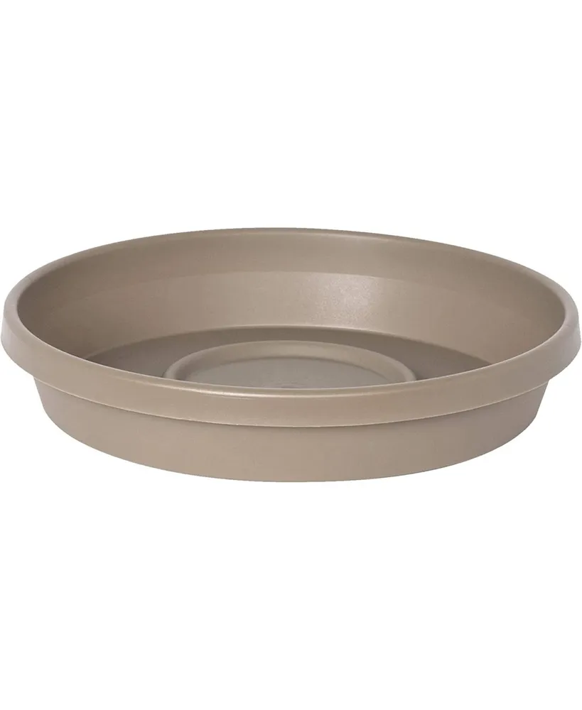 Bloem Terra Round Plastic Saucer for Planters, Pebble Stone, 14 inches