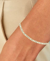 Cubic Zirconia Box Link Bolo Bracelet