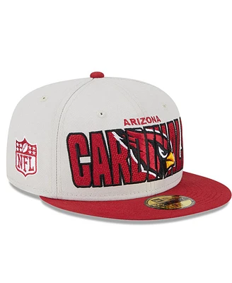 Men's New Era Stone, Cardinal Arizona Cardinals 2023 Nfl Draft On Stage 59FIFTY Fitted Hat