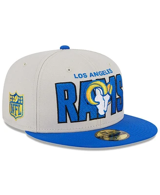 Men's New Era Stone, Royal Los Angeles Rams 2023 Nfl Draft On Stage 59FIFTY Fitted Hat