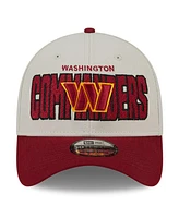 Men's New Era Stone, Burgundy Washington Commanders 2023 Nfl Draft 39THIRTY Flex Hat