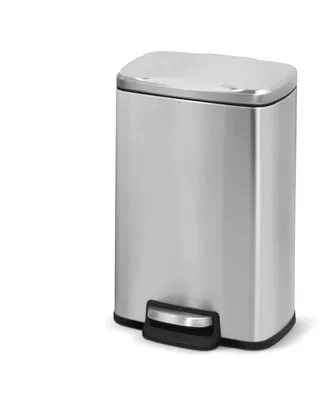 Mega Casa 1.3 Gal./5 Liter Rectangular Stainless Steel Step-on Trash Can for Bathroom and Office