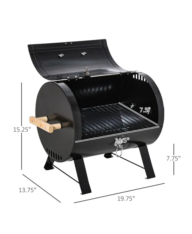 Outsunny 19 Portable Charcoal Barbecue Grill with Wheels