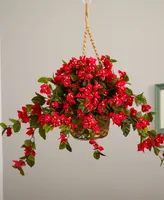 Nearly Natural Bougainvillea Uv-Resistant Indoor/Outdoor Hanging Basket