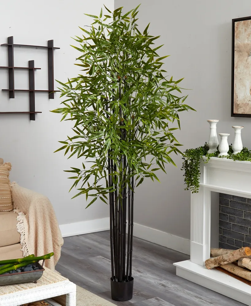 Nearly Natural 6' Indoor/Outdoor Uv-Resistant Artificial Black Bamboo Tree