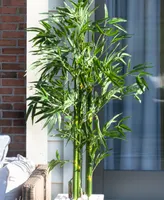 Nearly Natural 5' Bamboo Uv-Resistant Indoor/Outdoor Artificial Tree with White Planter