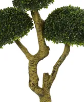 Nearly Natural 5' Boxwood 5-Head Uv-Resistant Indoor/Outdoor Artificial Tree