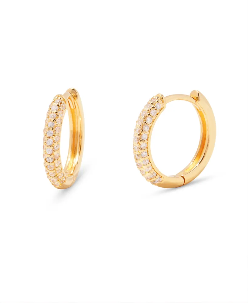 brook & york Crystal 14K Gold-Plated Vermeil Cecile Hoops