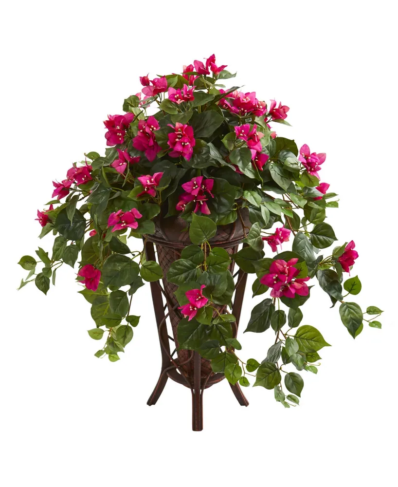 Nearly Natural Bougainvillea Artificial Plant in Stand Planter